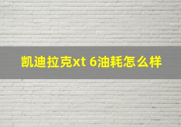 凯迪拉克xt 6油耗怎么样